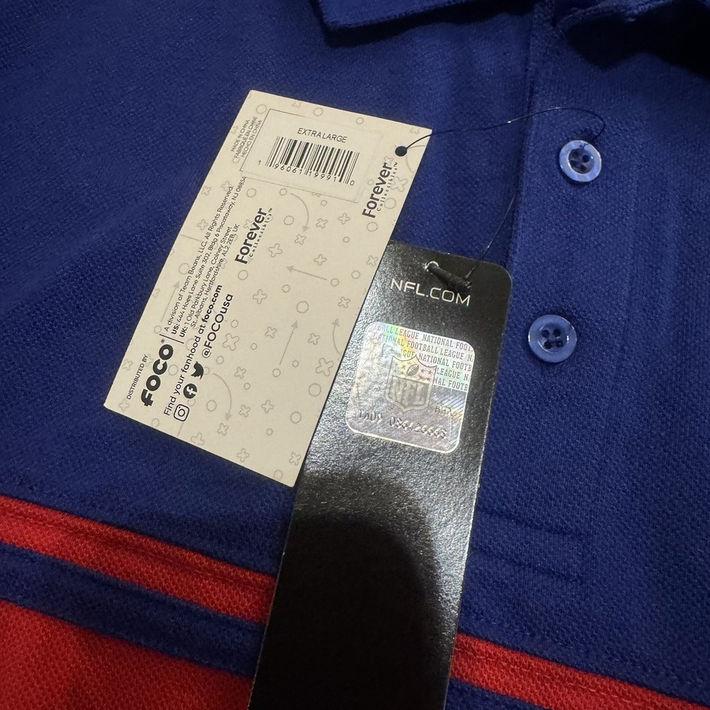 NWT FOCO NFL NEW YORK GIANTS Colorblock Polo Shirt Size:XL Short Sleeve Men - Picture 5 of 11